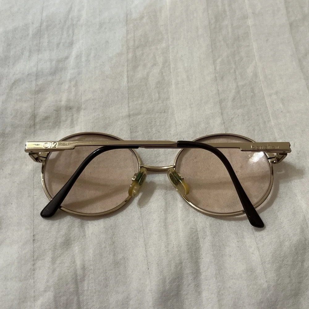 Vintage Glasses Benetton METAL Gold Oval Glasses Frame